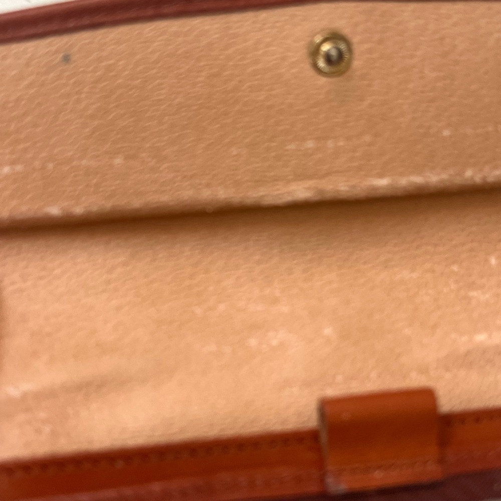 Vintage Dooney & Bourke AWL Checkbook Wallet Bone British Tan Leather USA - Picture 6 of 12